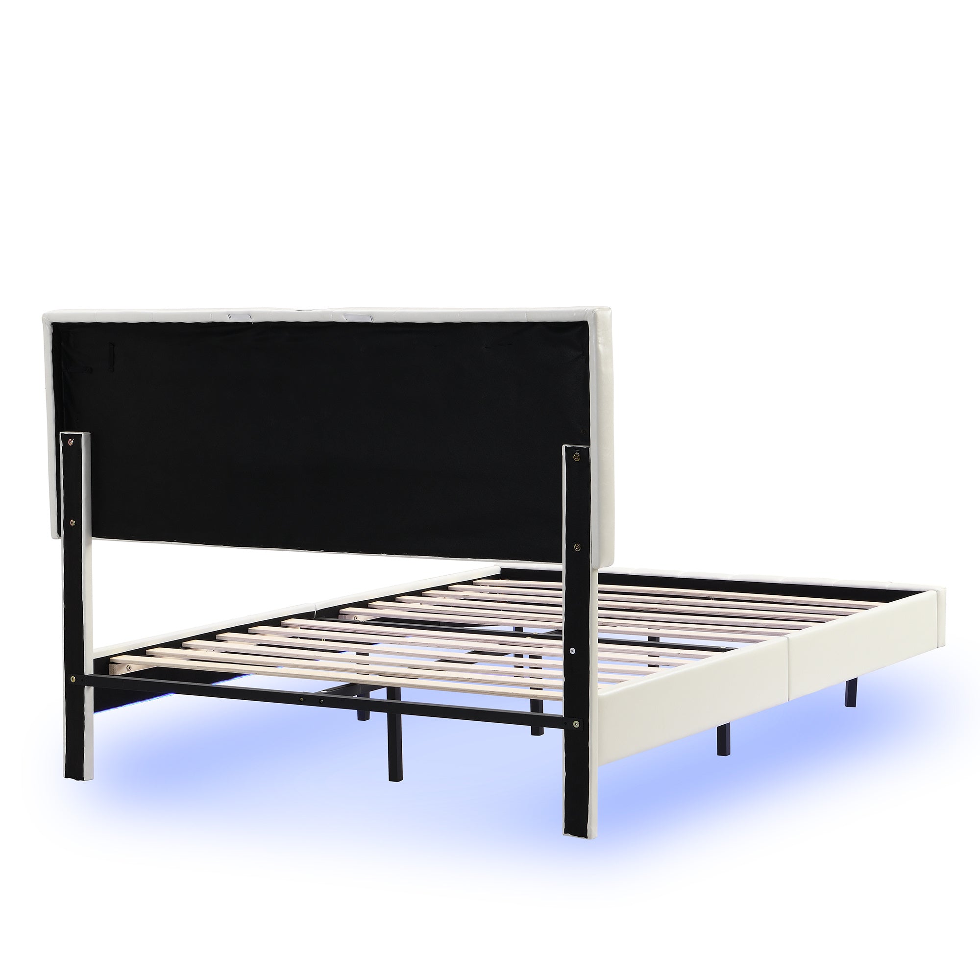 Modern Queen Floating Bed with LED & USB - Elevate Your Bedroom" "Illuminated Queen Platform Bed - Floating Design with USB Ports" "Sleek Queen LED Bed Frame - USB Charging for Modern Living"