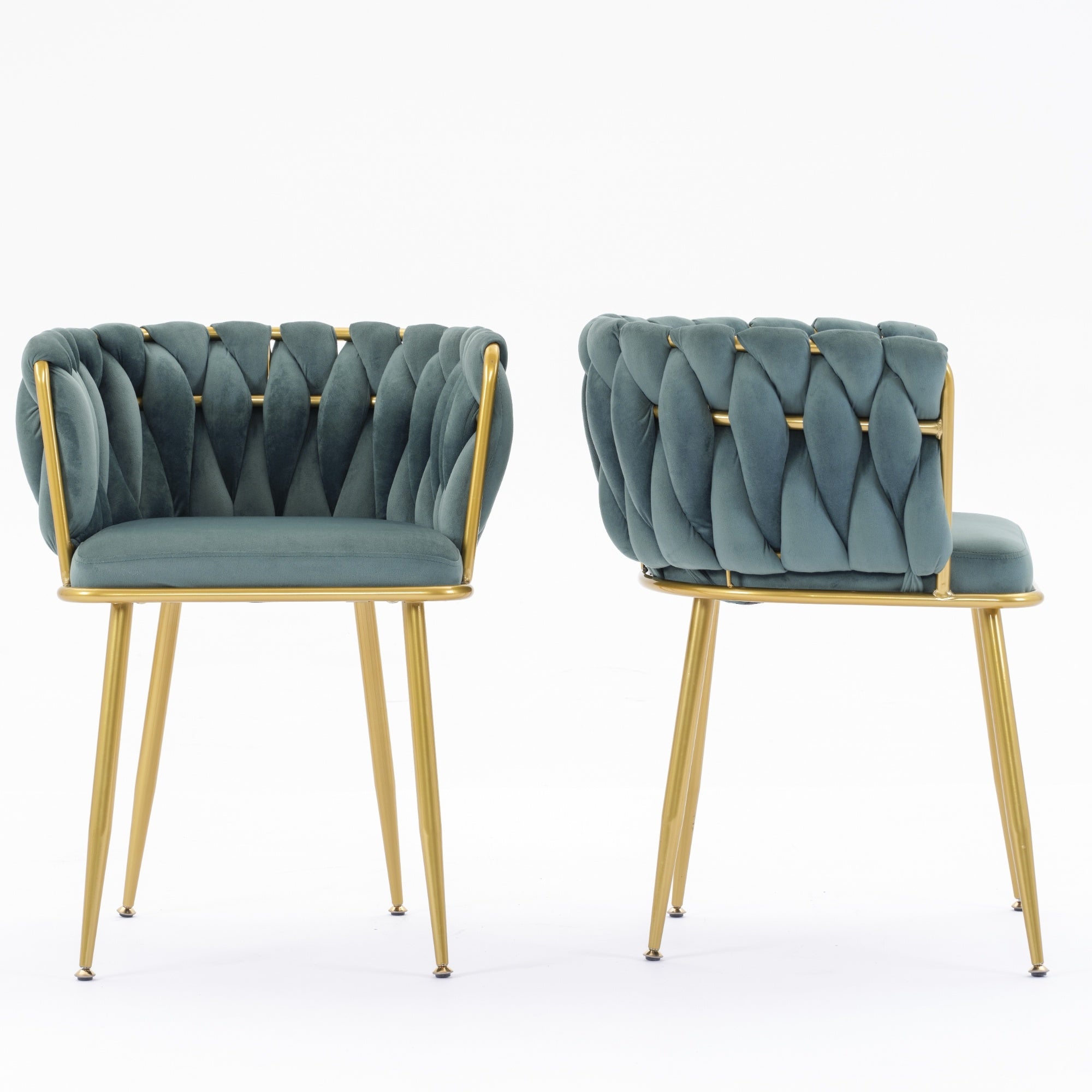 Luxurious Light Green Velvet Chairs" for a sophisticated touch. "Modern Bedroom and Living Room Accent Chairs" to enhance your home's aesthetic. "Elegant Comfy Single Upholstered Chair" for unmatched comfort and style. "Gold Metal Legs" for a contemporary and sturdy foundation. "Set of 2" for a coordinated look in any room