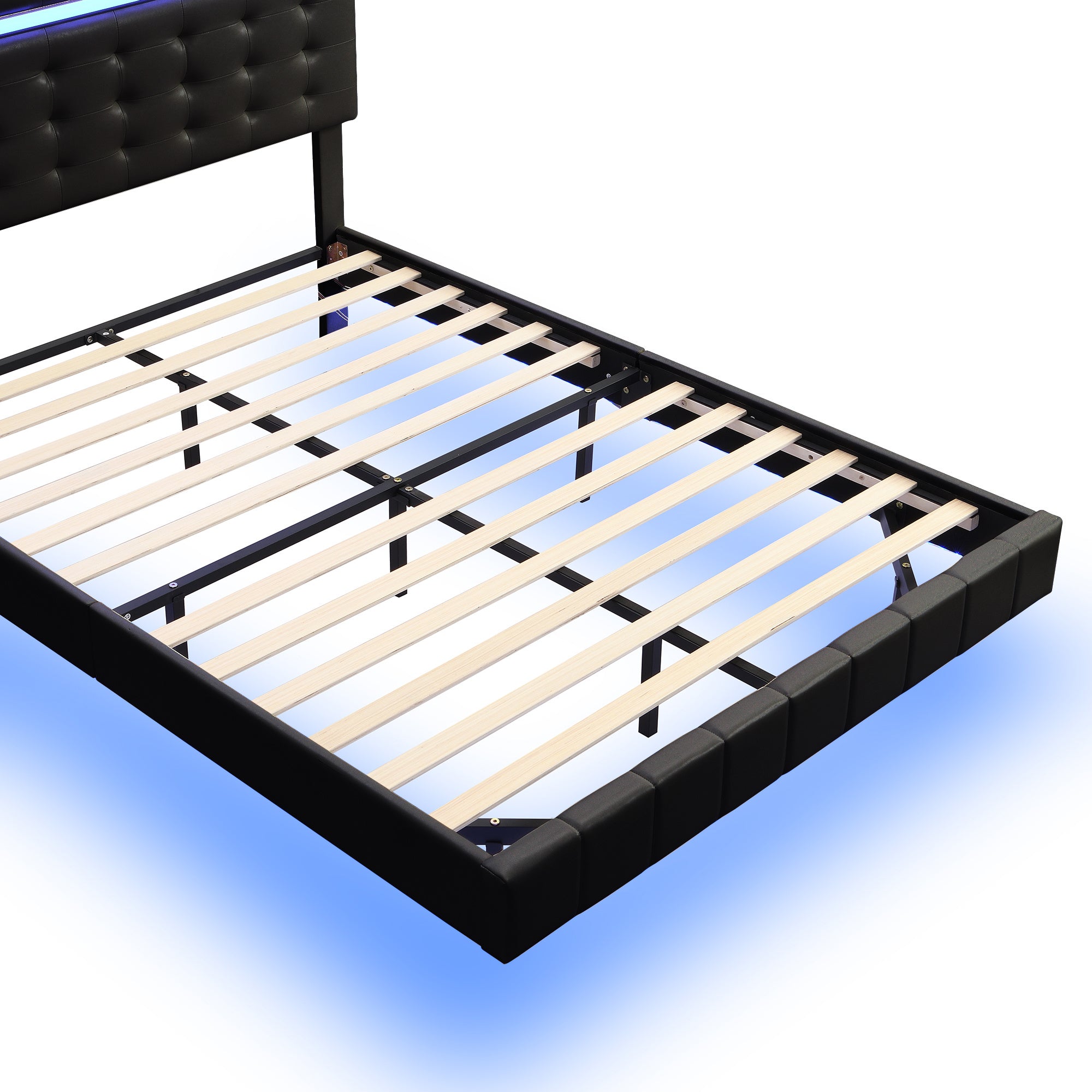 Modern Queen Floating Bed with LED & USB - Elevate Your Bedroom" "Illuminated Queen Platform Bed - Floating Design with USB Ports" "Sleek Queen LED Bed Frame - USB Charging for Modern Living"