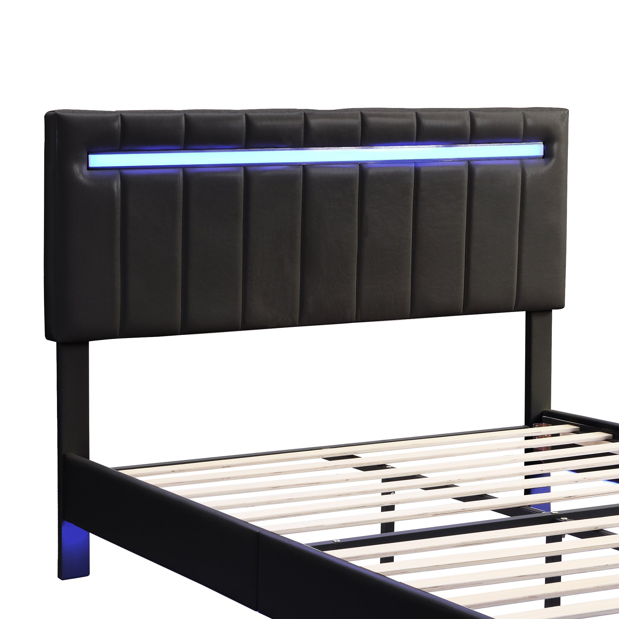 Modern Queen Floating Bed with LED & USB - Elevate Your Bedroom" "Illuminated Queen Platform Bed - Floating Design with USB Ports" "Sleek Queen LED Bed Frame - USB Charging for Modern Living"