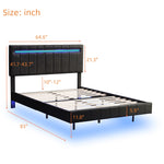 Modern Queen Floating Bed with LED & USB - Elevate Your Bedroom" "Illuminated Queen Platform Bed - Floating Design with USB Ports" "Sleek Queen LED Bed Frame - USB Charging for Modern Living"