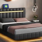 Modern Queen Floating Bed with LED & USB - Elevate Your Bedroom" "Illuminated Queen Platform Bed - Floating Design with USB Ports" "Sleek Queen LED Bed Frame - USB Charging for Modern Living"