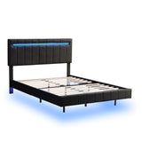 Modern Queen Floating Bed with LED & USB - Elevate Your Bedroom" "Illuminated Queen Platform Bed - Floating Design with USB Ports" "Sleek Queen LED Bed Frame - USB Charging for Modern Living"