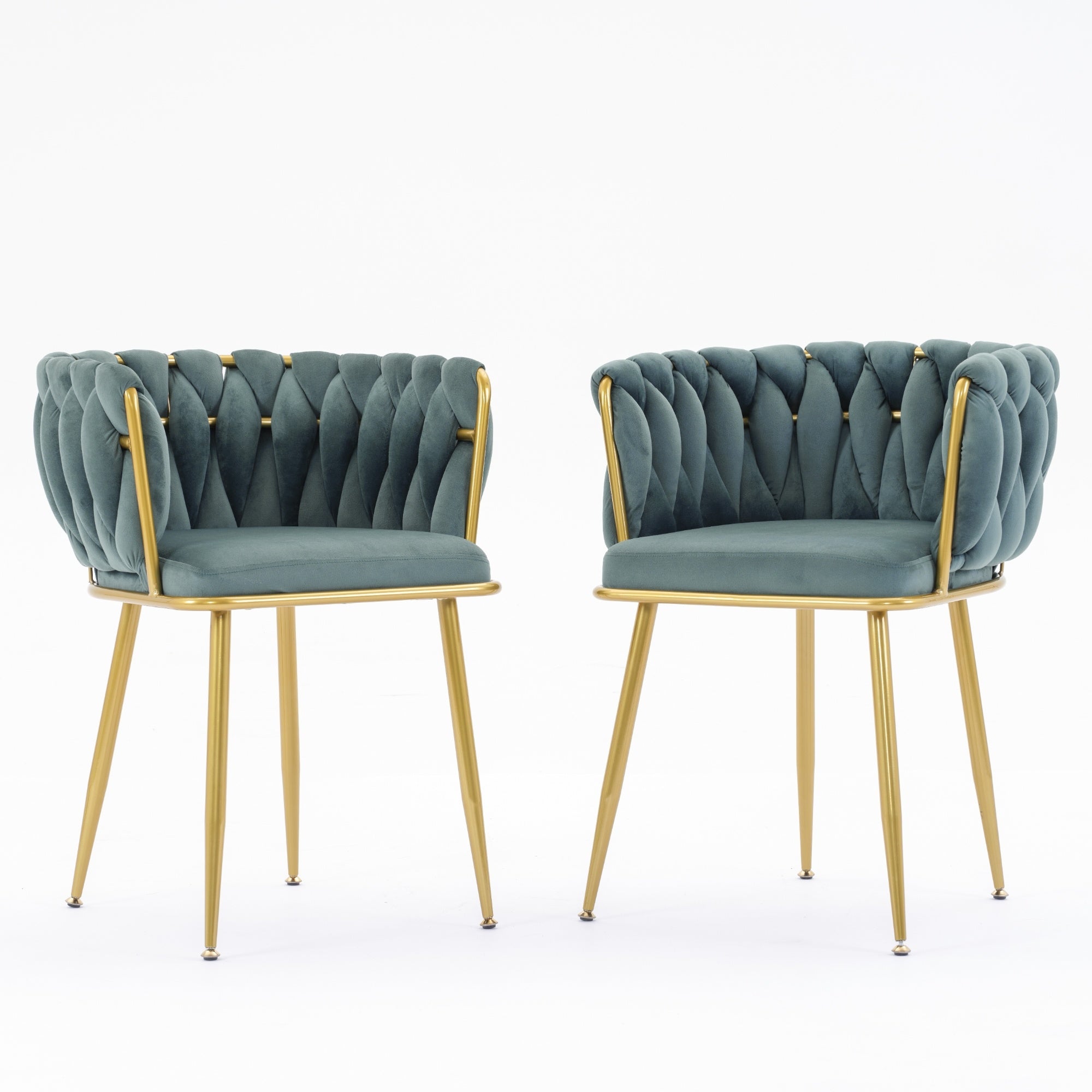 Luxurious Light Green Velvet Chairs" for a sophisticated touch. "Modern Bedroom and Living Room Accent Chairs" to enhance your home's aesthetic. "Elegant Comfy Single Upholstered Chair" for unmatched comfort and style. "Gold Metal Legs" for a contemporary and sturdy foundation. "Set of 2" for a coordinated look in any room