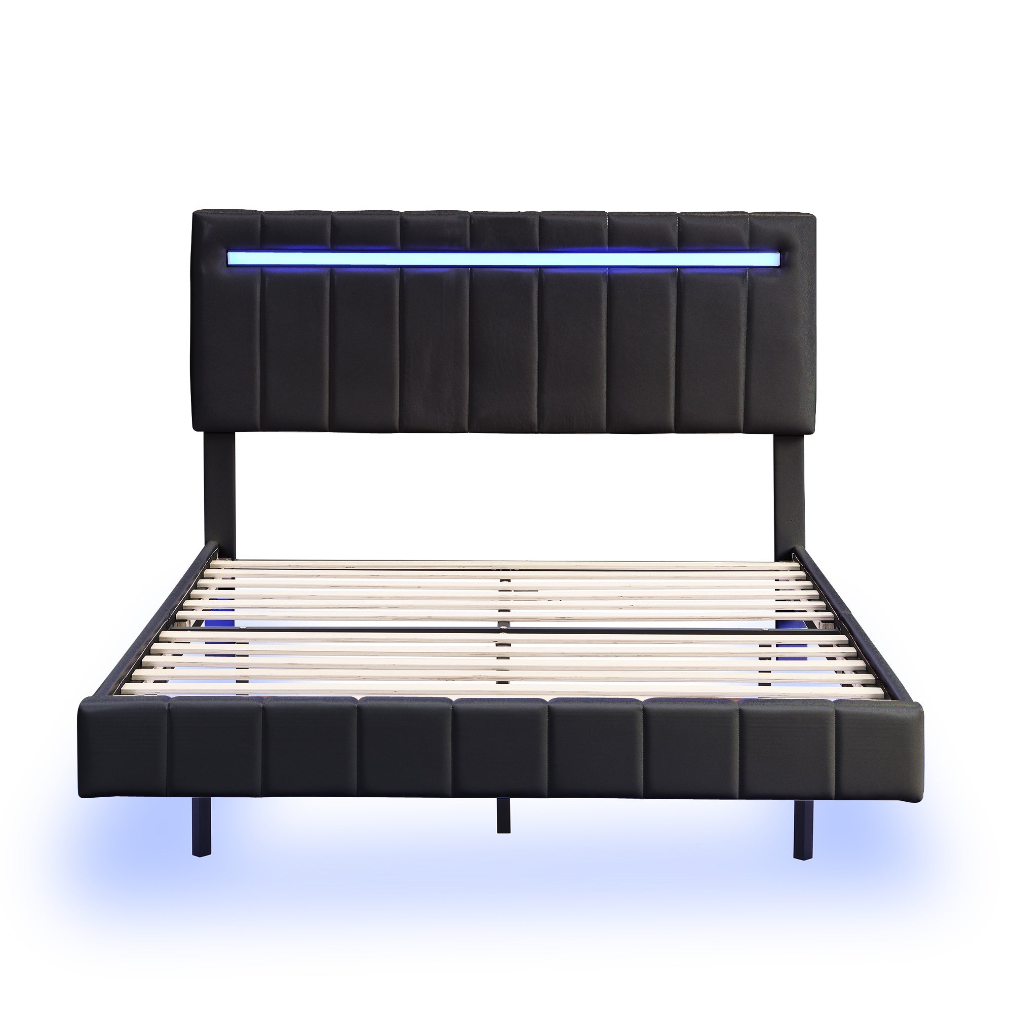 Modern Queen Floating Bed with LED & USB - Elevate Your Bedroom" "Illuminated Queen Platform Bed - Floating Design with USB Ports" "Sleek Queen LED Bed Frame - USB Charging for Modern Living"