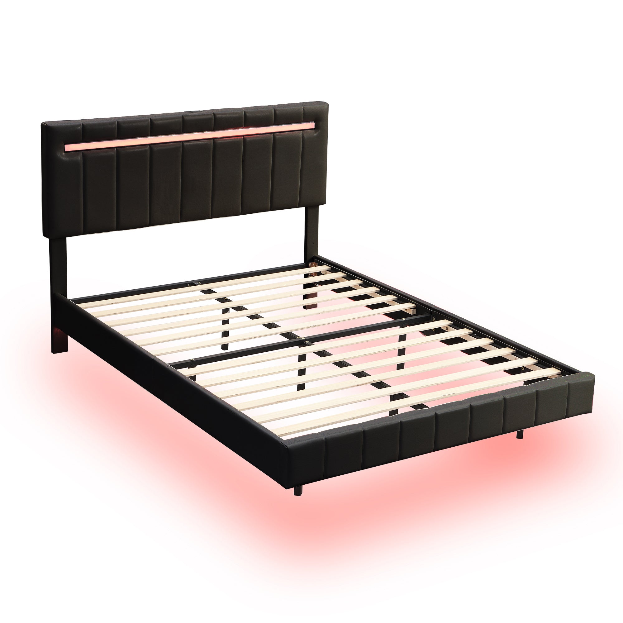 Modern Queen Floating Bed with LED & USB - Elevate Your Bedroom" "Illuminated Queen Platform Bed - Floating Design with USB Ports" "Sleek Queen LED Bed Frame - USB Charging for Modern Living"