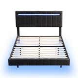 Modern Queen Floating Bed with LED & USB - Elevate Your Bedroom" "Illuminated Queen Platform Bed - Floating Design with USB Ports" "Sleek Queen LED Bed Frame - USB Charging for Modern Living"