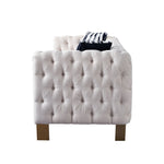 Beige Linen": Highlights the material and color, which are important for matching with decor. "Modern Sofa": Specifies the style, appealing to those looking for modern furniture. "84" Square Arm Couch": Provides exact size and design, important for those with space considerations. "Contemporary Living Spaces": Suggests the product's ideal placement, appealing to those updating their living room.