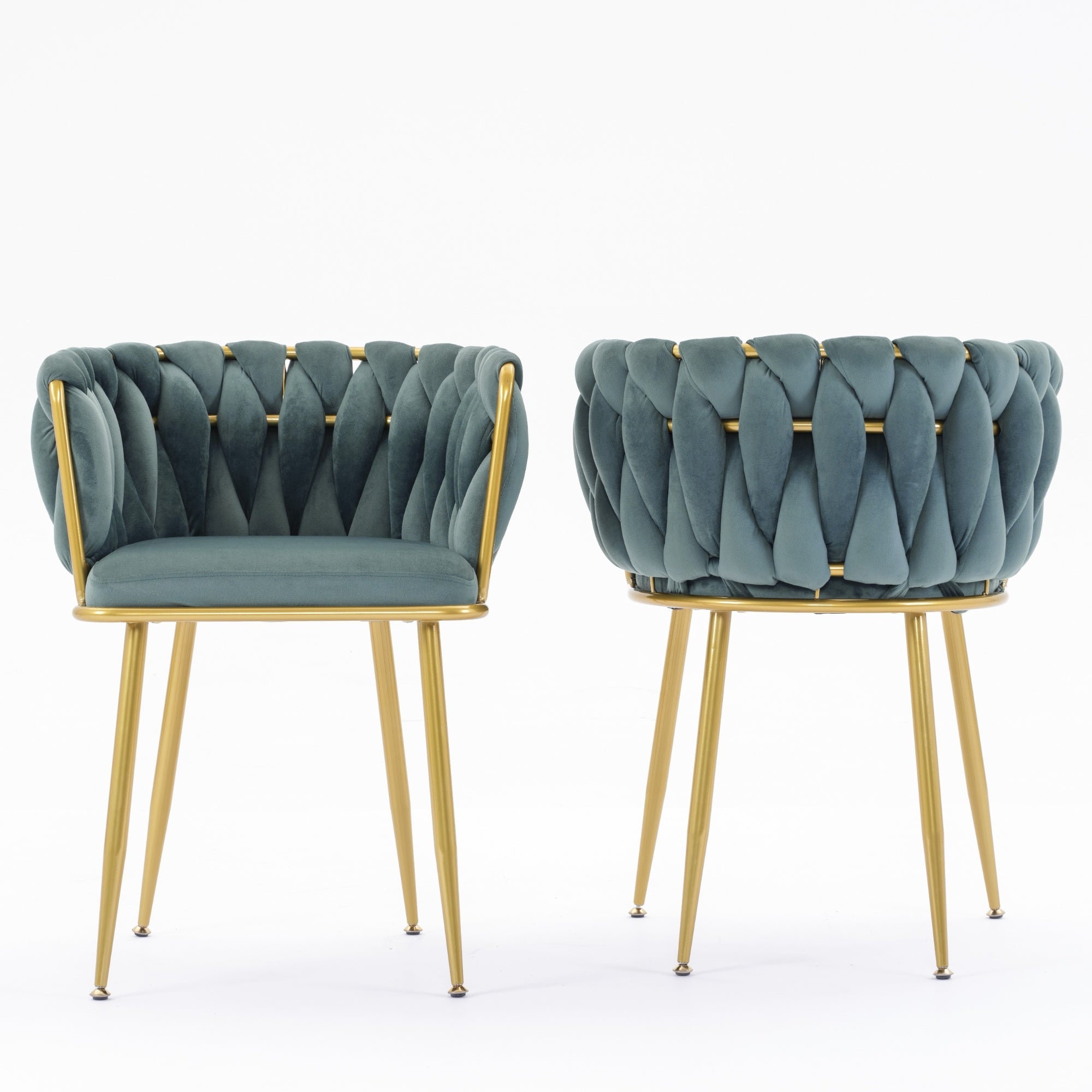 Luxurious Light Green Velvet Chairs" for a sophisticated touch. "Modern Bedroom and Living Room Accent Chairs" to enhance your home's aesthetic. "Elegant Comfy Single Upholstered Chair" for unmatched comfort and style. "Gold Metal Legs" for a contemporary and sturdy foundation. "Set of 2" for a coordinated look in any room