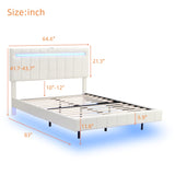 Modern Queen Floating Bed with LED & USB - Elevate Your Bedroom" "Illuminated Queen Platform Bed - Floating Design with USB Ports" "Sleek Queen LED Bed Frame - USB Charging for Modern Living"