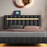 Modern Queen Floating Bed with LED & USB - Elevate Your Bedroom" "Illuminated Queen Platform Bed - Floating Design with USB Ports" "Sleek Queen LED Bed Frame - USB Charging for Modern Living"