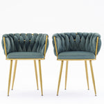 Luxurious Light Green Velvet Chairs" for a sophisticated touch. "Modern Bedroom and Living Room Accent Chairs" to enhance your home's aesthetic. "Elegant Comfy Single Upholstered Chair" for unmatched comfort and style. "Gold Metal Legs" for a contemporary and sturdy foundation. "Set of 2" for a coordinated look in any room