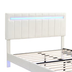 Modern Queen Floating Bed with LED & USB - Elevate Your Bedroom" "Illuminated Queen Platform Bed - Floating Design with USB Ports" "Sleek Queen LED Bed Frame - USB Charging for Modern Living"