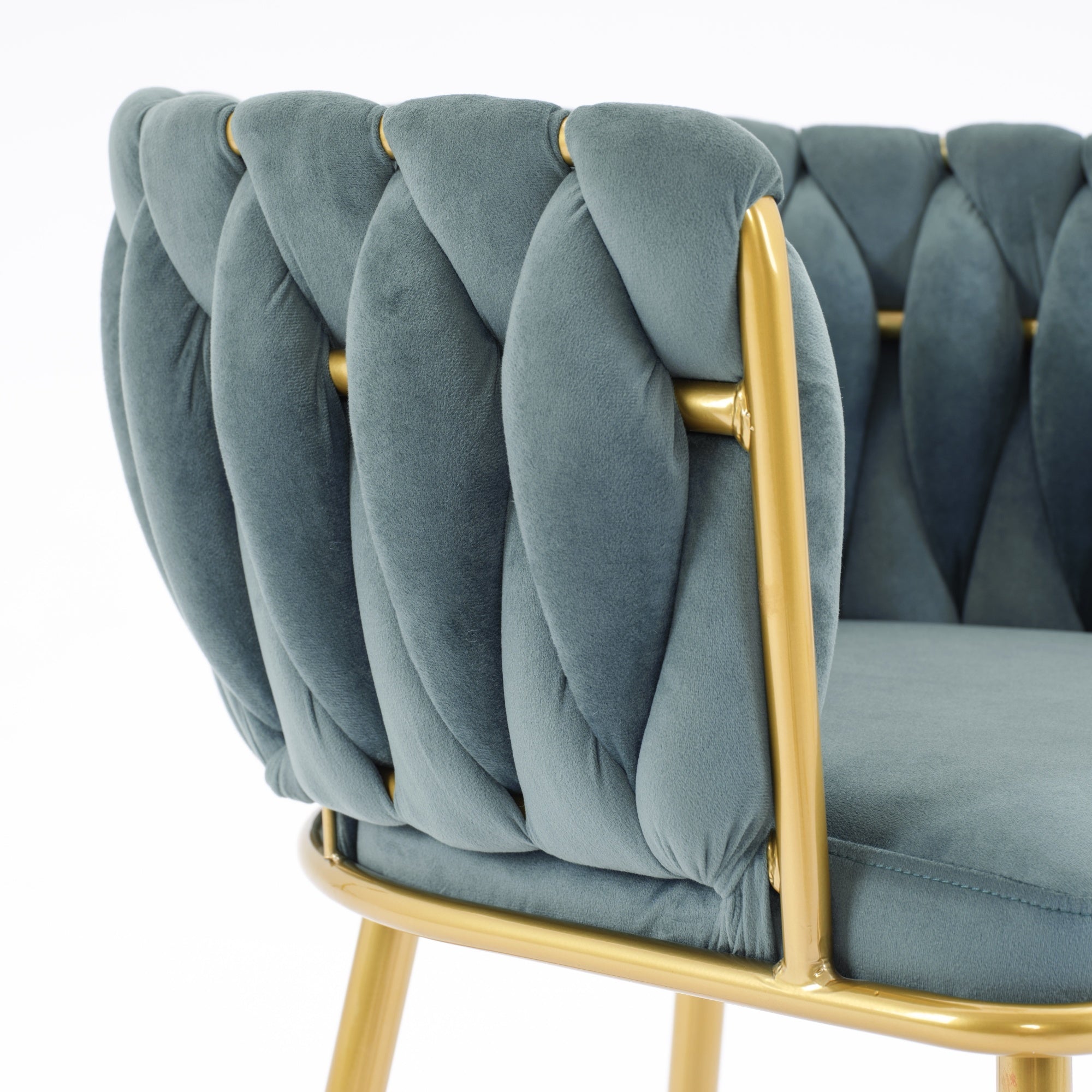 Luxurious Light Green Velvet Chairs" for a sophisticated touch. "Modern Bedroom and Living Room Accent Chairs" to enhance your home's aesthetic. "Elegant Comfy Single Upholstered Chair" for unmatched comfort and style. "Gold Metal Legs" for a contemporary and sturdy foundation. "Set of 2" for a coordinated look in any room